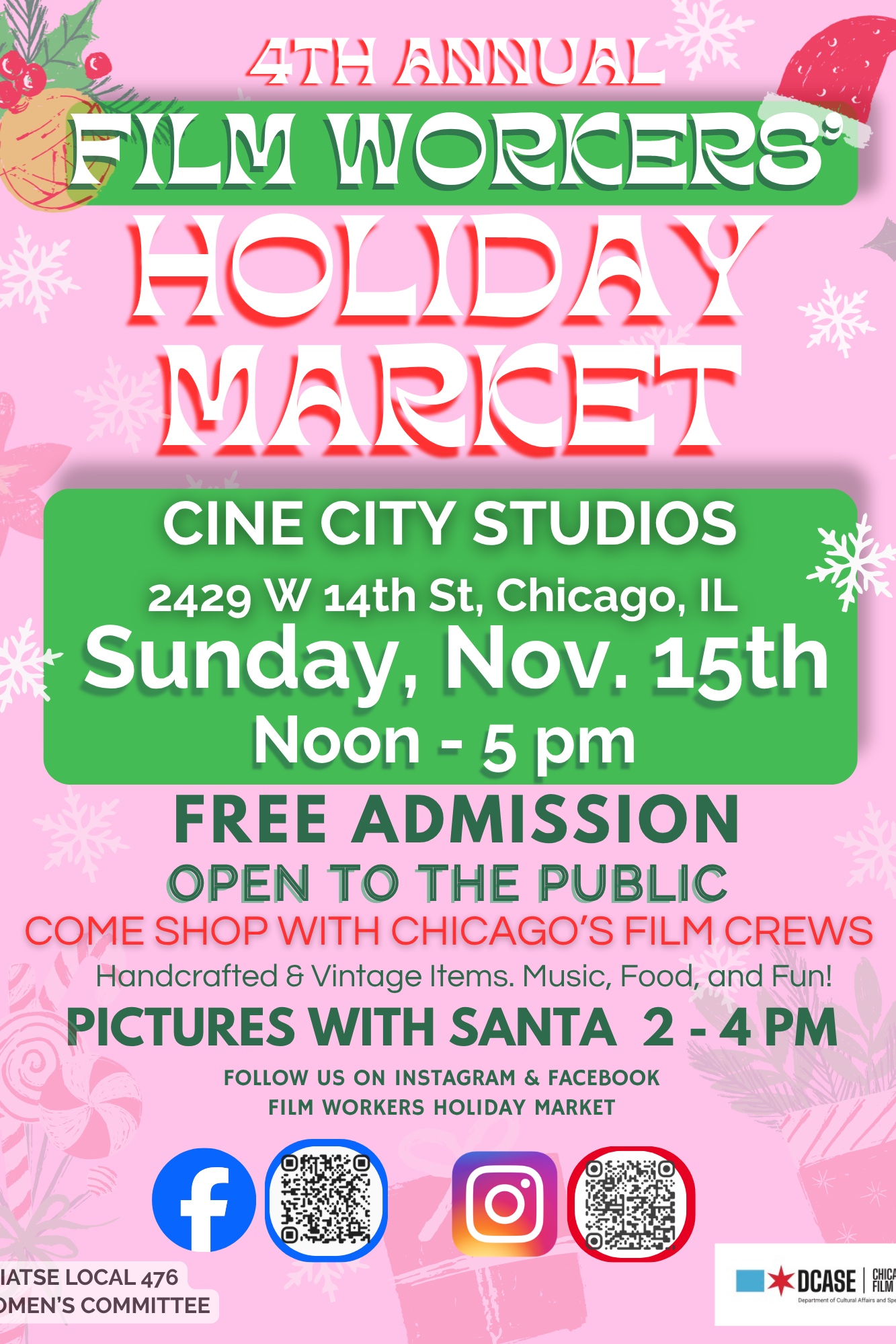 4th Annual Film Workers' Holiday Market poster