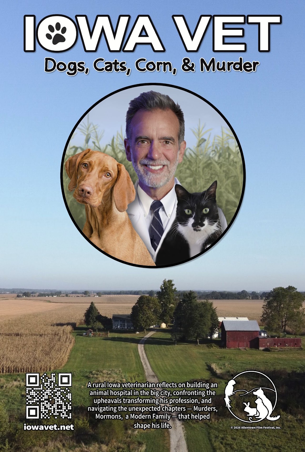 OPEN SPACE ARTS/QUEER EXPRESSION present IOWA VET: DOGS, CATS, CORN, & MURDER poster