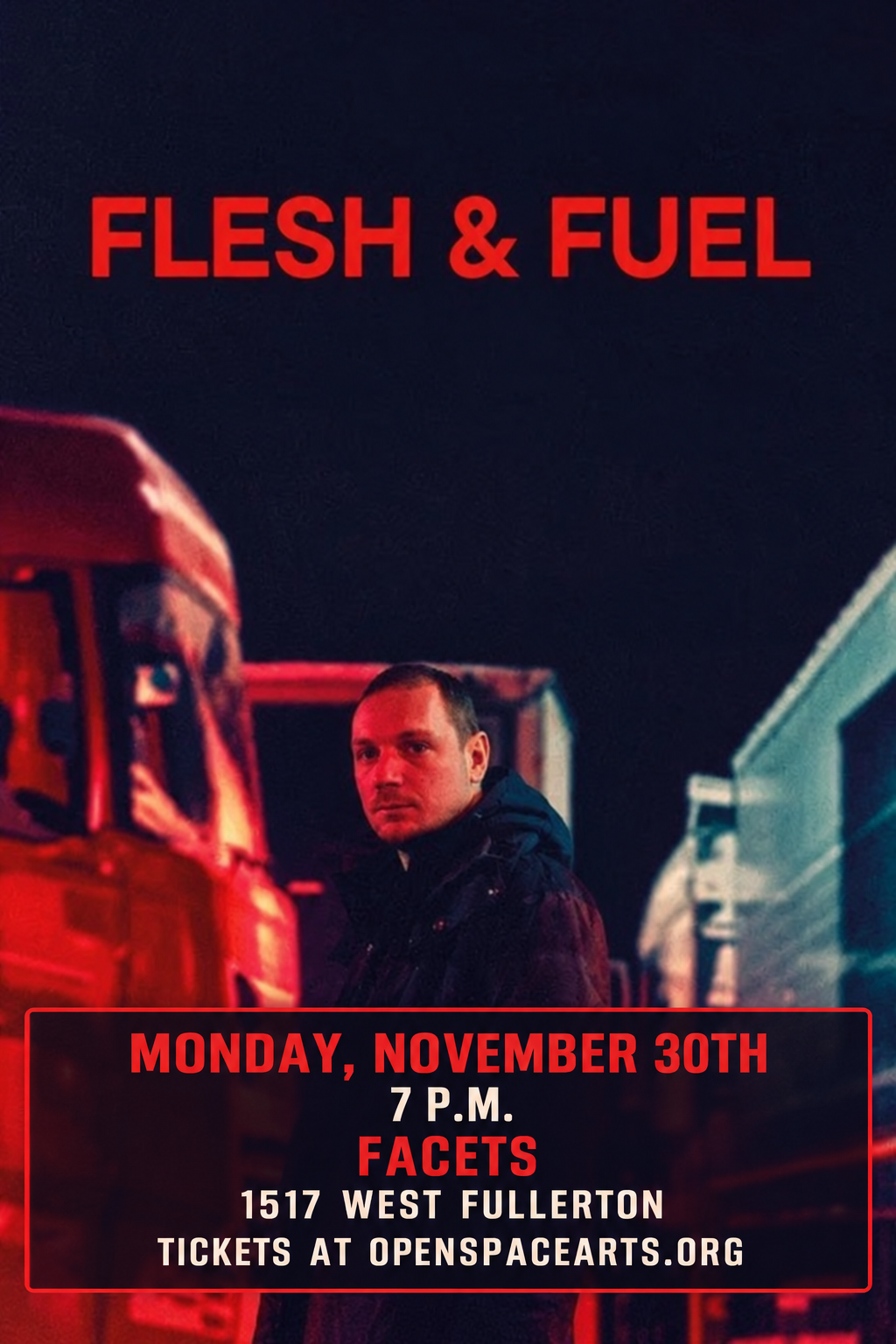 OPEN SPACE ARTS/QUEER EXPRESSION present FLESH & FUEL poster